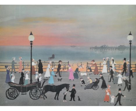 HELEN LAYFIELD BRADLEY MBE (1900-1979); a signed limited edition coloured print, 'The Promenade', signed in pencil to lower r