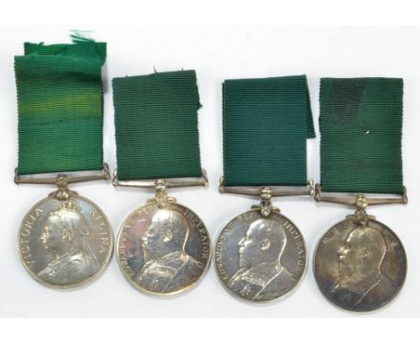 Four Volunteer Long Service Medals (one Victoria, three Edward VII); 1st, 2nd and 5th V. B. A. & S. Highrs. and 2nd V. B. Som