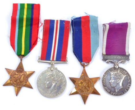 Group of four: Army Long Service and Good Conduct Medal with Regular Army Bar, WWII 1939-1945 and Pacific Stars and War Medal