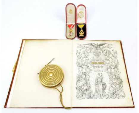 Austrian Empire, mid-late 19th century; Order Of Leopold, gold and enamel, stamped 'FR' and '750', contemporary ribbon in Rot