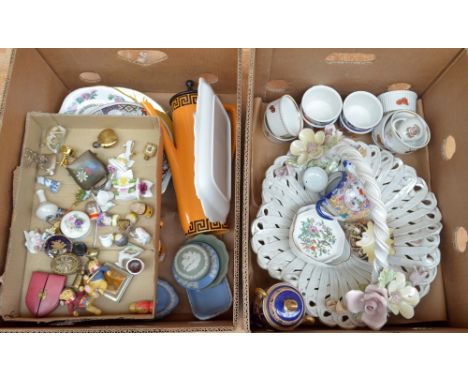 A quantity of ceramics including Wedgwood jasperware trinket boxes, a Portmeirion coffee set after design by Susan Williams-E