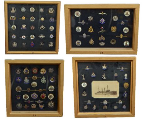 A collection of over 80 regimental brooches and badges to include Manchester, North Lancashire, South Lancashire, Cheshire, e