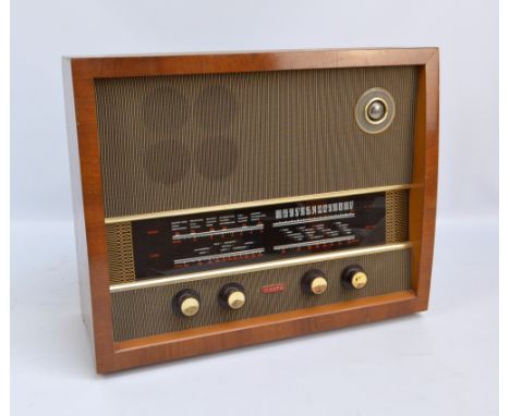 A vintage Murphy walnut case radio, width 53.5cm.