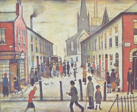 LAURENCE STEPHEN LOWRY RBA RA (1887-1976); a signed limited edition coloured print, 'The Fever Van', signed in pen to lower r