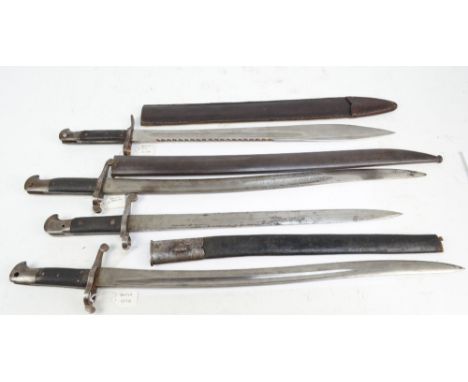 Four British bayonets; 1871 Elcho, 1856-58, 1858 and another (4).   CONDITION REPORT:  The marking on the Elcho bayonet reads
