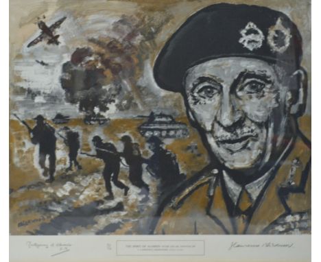 JAMES LAURENCE ISHERWOOD (1917-1989); a signed limited edition colour print, 'The Spirit of Alamein', signed in pencil to low