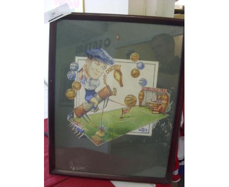 Jimmy Cantrell, a superb original drawing, framed & displayed, drawn by Will Weber in 1928.  The drawing hung in the Corner P