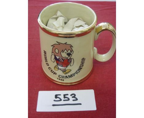 1966 World Cup, a World Cup Willie Tankard, as produced by Gibson And Sons of Stoke On Trent.  This ceramic tankard is in ver