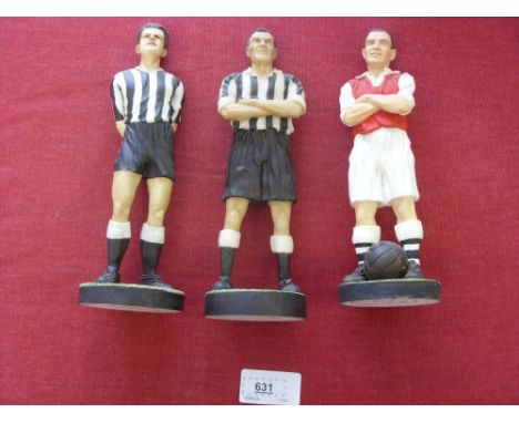 A collection of 3 ceramic football figures, Alex James, Jackie Milburn and Ivor Allchurch