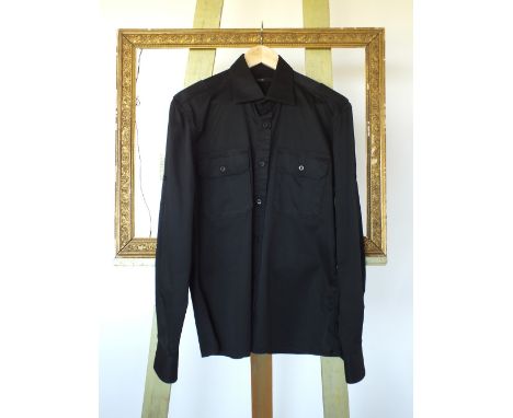 A Gucci shirt, black, epaulette, 16.5'' collar