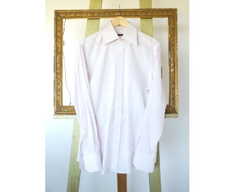 A Gucci shirt, pale pink stripe, two button cuff, 16'' collar