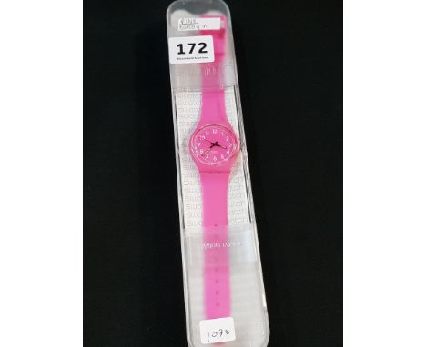 LADIES PINK SWATCH WATCH