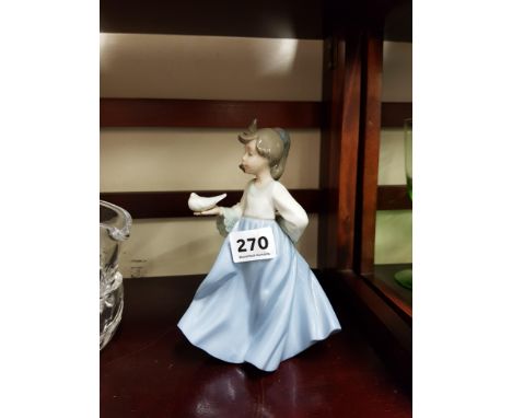 NAO GIRL FIGURE WITH DOVE - WINGED FRIEND