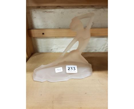 FROSTED GLASS ART DECO NUDE