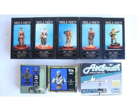 Collection of seven unstarted large scale cast resin WWII German themed soldier figure model kits to include 5x 120mm full fi