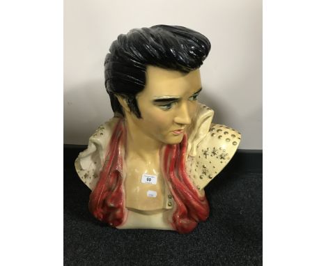 A composition bust of Elvis