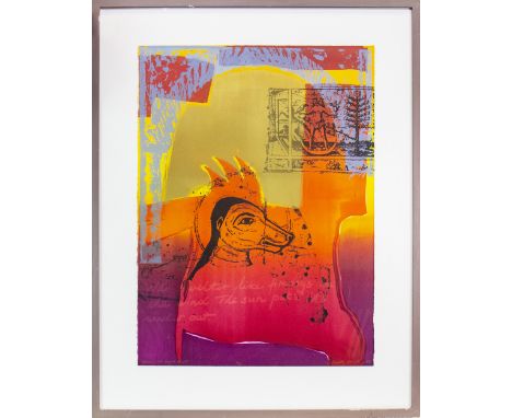 * ELSPETH LAMB, SLEEP IN THE MOJAVE DESERT lithograph, signed, titled, numbered XI/XX and dated '89 80cm x 60cm Mounted, fram