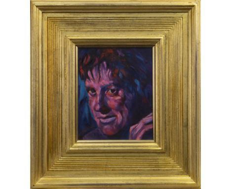 * DAVID ROBERTSON, PORTRAIT OF PETER HOWSON oil on board, signed 30cm x 25cm Framed and under glass.