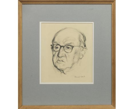 * ALBERTO MORROCCO RSA RSW RP RGI LLD (SCOTTISH 1917 - 1999), PORTRAIT OF JAMES ALEXANDER BRIGGS (1871-1961) charcoal and pen