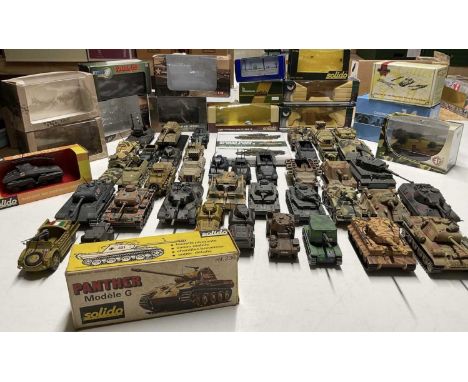 SOLIDO AND OTHER MAKES; Axis forces vehicle collection, mainly German WWII tanks, together with a book on German tanks, also 