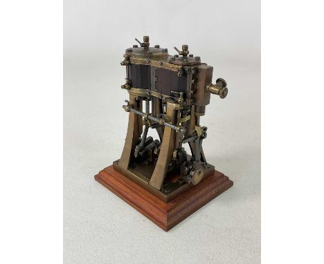 A two cylinder model of a Victorian compound marine engine bearing plaque inscribed 'Jubilee', height 18cm.