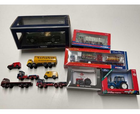 CORGI AND OTHERS; diecast models, to include Brian Harris transport, a Norev AC Cobra, Britains tractor, and some loose moder