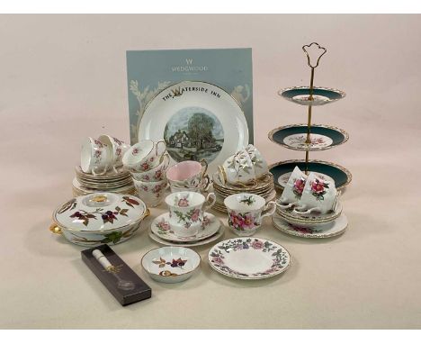 A quantity of ceramic tea wares, including Royal Albert, Wedgwood, Royal Worcester and Duchess.,A quantity of ceramics and gl