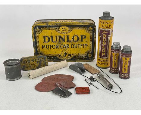 DUNLOP; a No. 2 Motor Car Outfit, in original tin containing the majority of original contents including French chalk, rubber