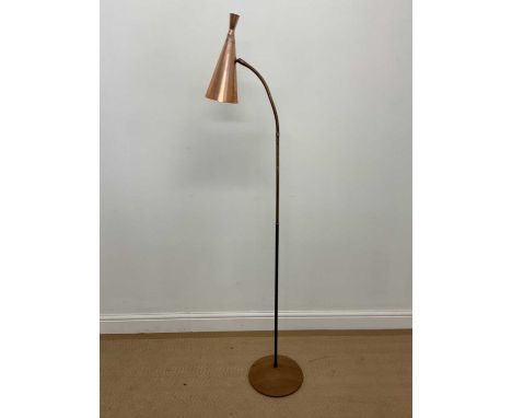 G A SCOTT FOR MACLAMP; a mid 20th century copper floor lamp, height 160cm.Condition Report: Distorations around perforations 