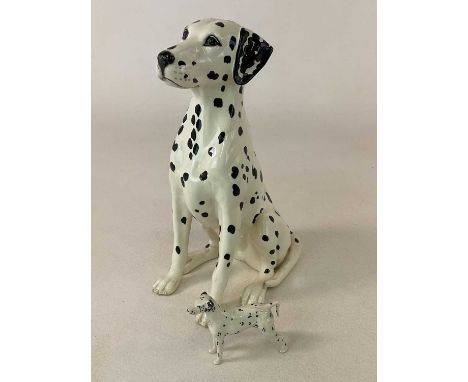 BESWICK; a fireside Dalmation model no 2271, height 35cm, also with another smaller Beswick dalmation. (2)Condition Report: S