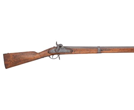 A .700 CALIBRE PRUSSIAN MODEL 1839 PERCUSSION MUSKET¦Of regulation type^ with sighted barrel retained by three iron bands^ st