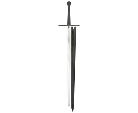 Ⓦ&nbsp;A TWO-HAND SWORD IN GERMAN LATE 15TH CENTURY STYLE^ 20TH CENTURY¦with tapering blade of flattened-diamond section^ bla