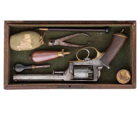 Ⓦ&nbsp;A CASED 54 BORE DEANE-ADAMS 1851 MODEL FIVE-SHOT SELF-COCKING PERCUSSION REVOLVER RETAILED BY DEANE ADAMS AND DEANE^ L