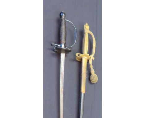 Ⓦ&nbsp;A COMPOSITE SMALL-SWORD^ LATE 18TH CENTURY AND A DIPLOMATIC SWORD^ 20TH CENTURY¦the first with associated blade^ black