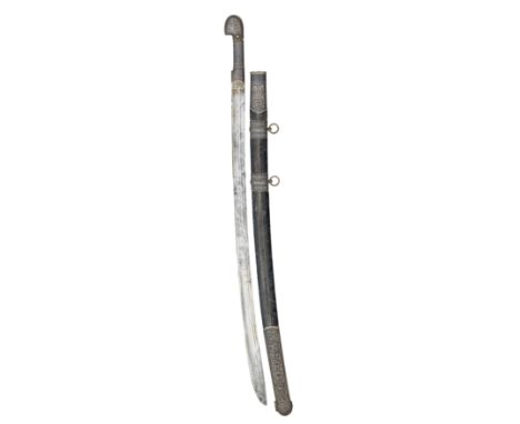 Ⓦ&nbsp;A CAUCASIAN SWORD (SHASQA)^ LATE 19TH/EARLY 20TH CENTURY¦with slightly curved fullered blade double-edged towards the 