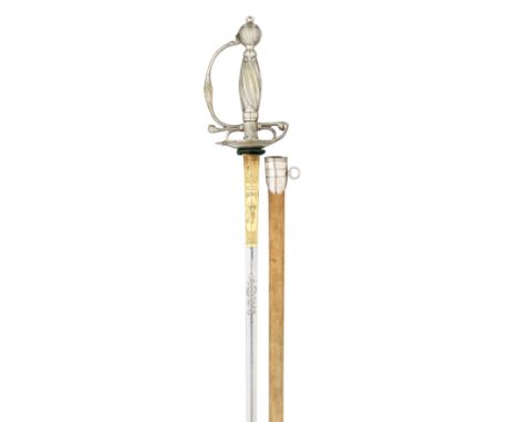 ‡Ⓦ A FINE DUTCH SILVER HILTED SMALL-SWORD^ AMSTERDAM^ CIRCA 1755-60¦with tapering blade formed in two sections^ the upper por