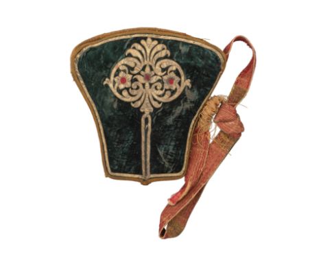 Ⓦ&nbsp;AN OTTOMAN EMBROIDERED HOLSTER FOR A PAIR OF KUBUR PISTOLS^ 19TH CENTURY AND A QUANTITY OF COURT SWORD SCABBARD ELEMEN