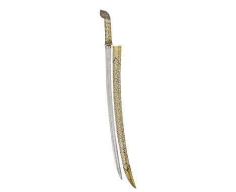 THE PROPERTY OF AN ENGLISH NOBLE FAMILYA RARE SIAMESE (THAI) NIELLO AND SILVER-GILT MOUNTED SWORD (DHAB)^ 19TH CENTURY^ ALMOS