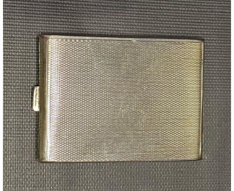 George V silver engine turned matchbox case, maker W.N Ltd, Birmingham 1937, weight 1.50oz approx.