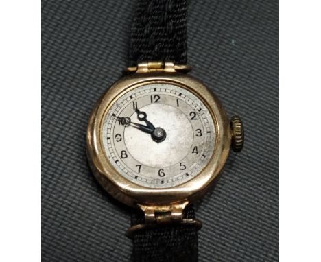 1930's 9ct gold cased ladies manual wind wristwatch, the fifteen jewel movement signed Strad