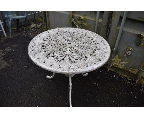 A painted aluminium garden table