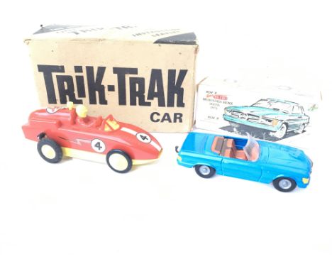 A vintage trik-trak car and a kovap retro mercedes Benz 350SL 1971. Both boxed - NO RESERVE