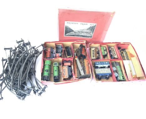 A vintage Brimtoy Train set. 0 gauge.
