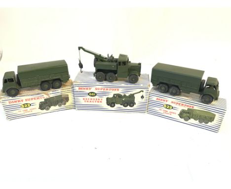 2 X Boxed Dinky 10-Ton Army Truck #622. A Recovery Tractor #661.
