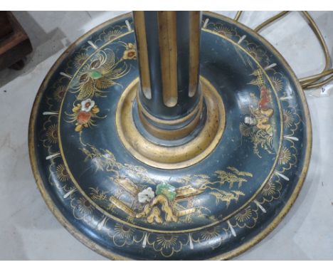 An early 20th century decorative standard lamp in the chinoiserie style