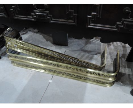 Two vintage brass fire fronts/curbs of pierced design