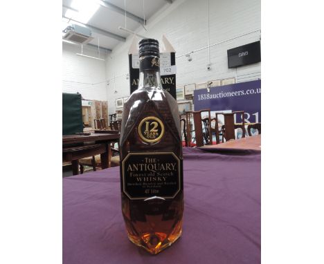 A 1 litre bottle of the Antiquary Finest 12 year old Scotch Whisky, in box for export only