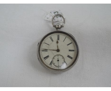 A Victorian silver key wound pocket watch by J H Ashworth Morecambe no: 12919 having Roman numeral dial and subsidiary second