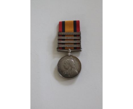 A FOUR BAR QSA MEDAL TO THE Rl DUBLIN FUSILIERS. Named to 4401 Pte J O'Brien Rl Dublin Fus with bars Cape Colony-Orange Free 