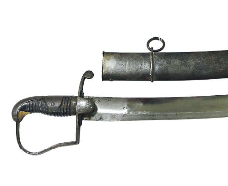 A 1796 PATTERN TROOPERS SWORD & SCABBARD (Bucks Yeo) A 1796 Troopers pattern Light Cavalry sword, with very clean 32.3/4" bla